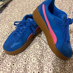 *SOLD* Blue and Pink Platform Puma Shoes